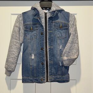 Kids Denim and Gray Hooded Jacket